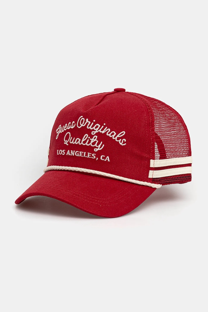 Bavlněná baseballová čepice Guess Originals VINTAGE bavlna burgundské M5YZ04.WO07T