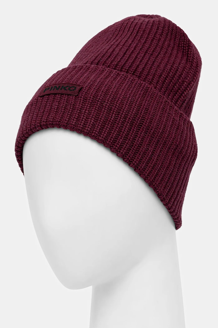 Čiapka s prímesou vlny Pinko 105993.A2Z4 burgundské AW25
