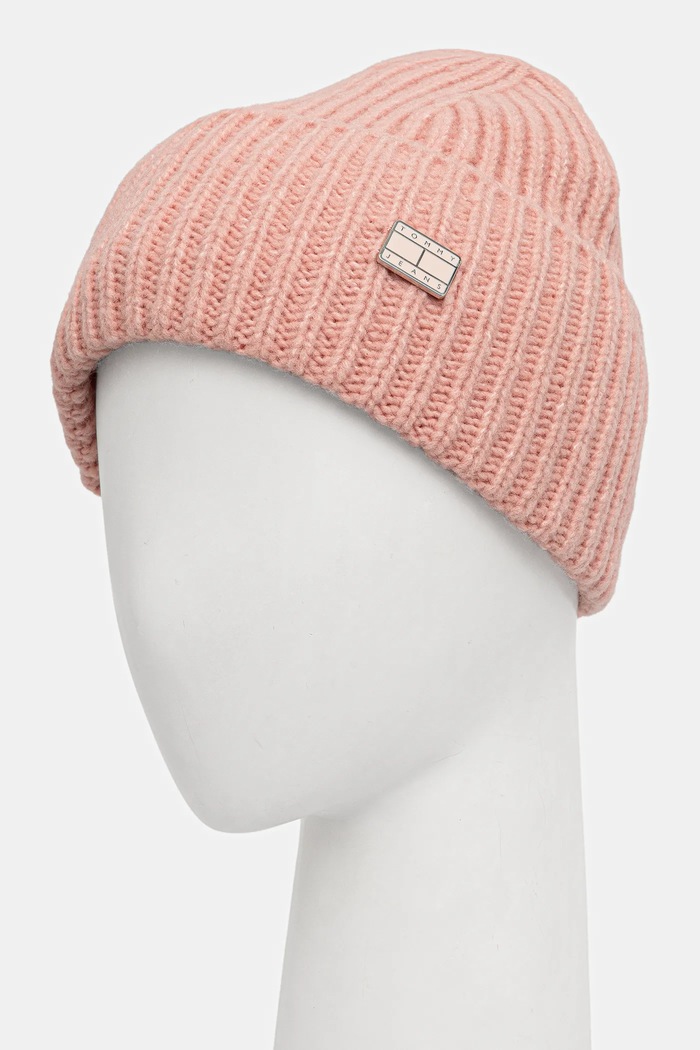 Doplnky Čiapka s prímesou vlny Tommy Jeans AW0AW17905 ružová