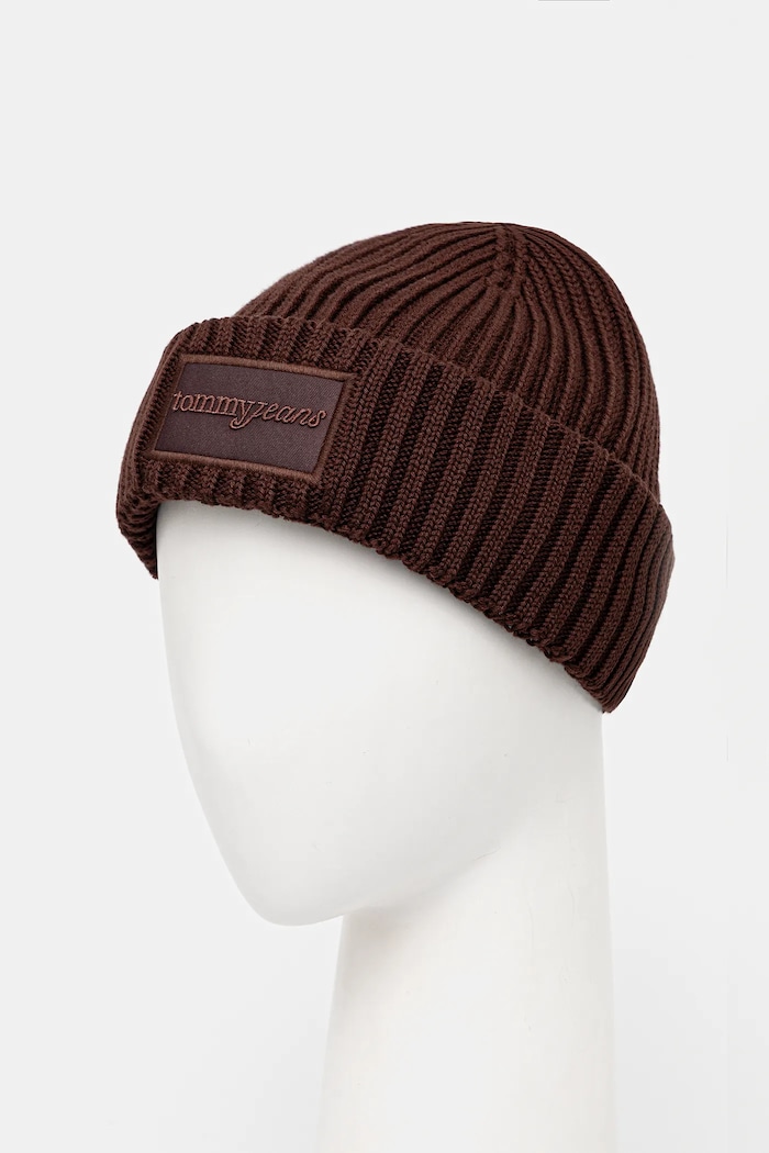 Akcesoria Tommy Jeans czapka bawełniana AW0AW17909 brązowy
