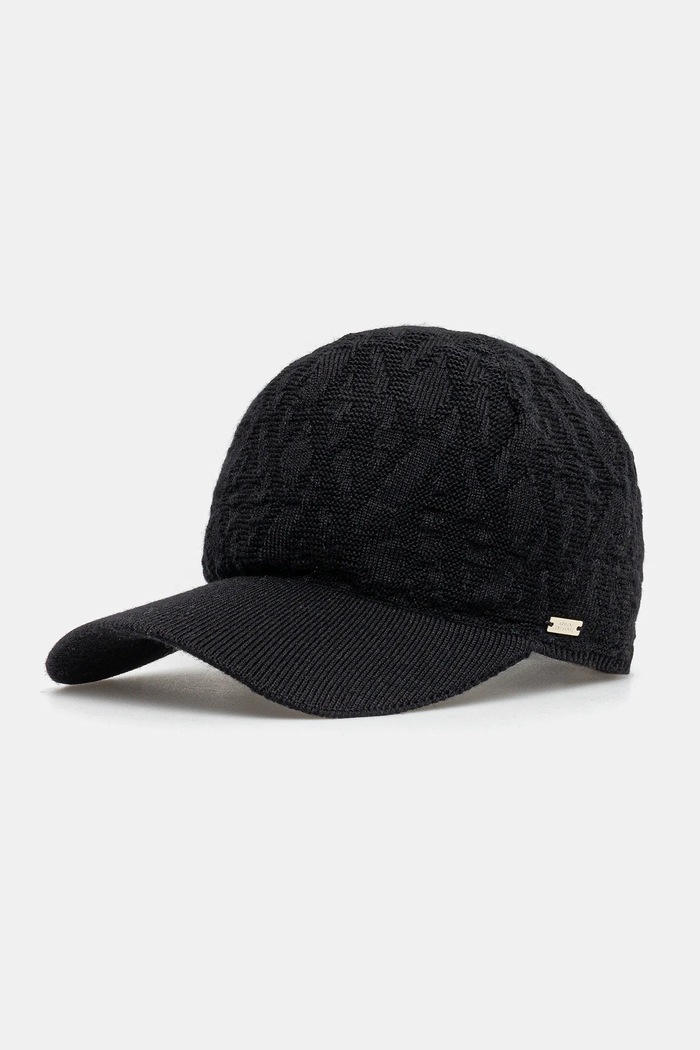 Armani Exchange șapcă de baseball din amestec de lână cu adaos de lână negru XW001494.AF11956