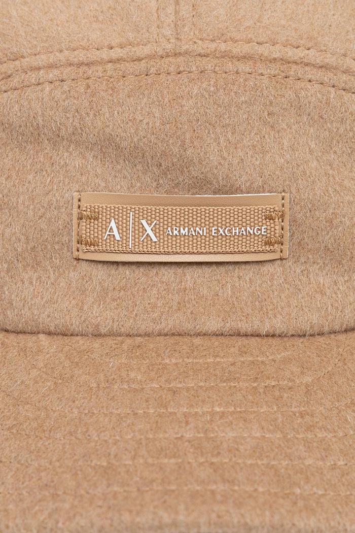 Armani Exchange czapka z daszkiem z dodatkiem wełny XW001505.AF16216 zielony