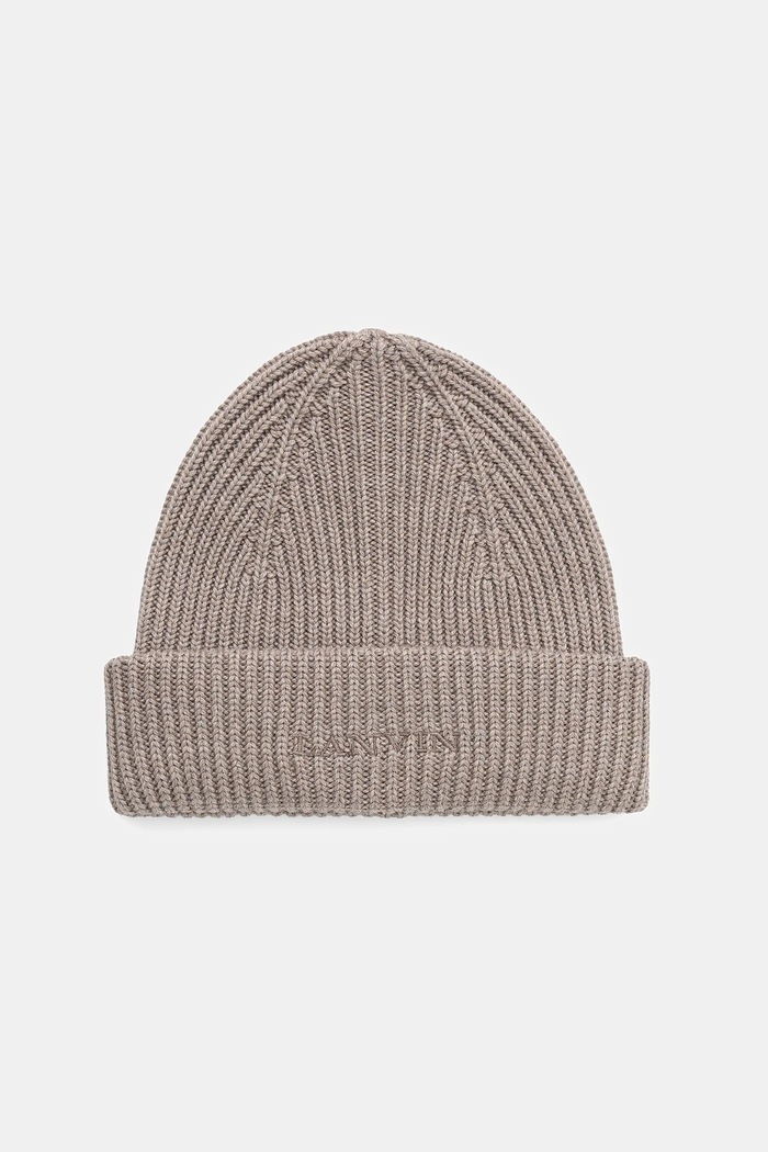 Lanvin czapka wełniana tkanina brązowy 710003812