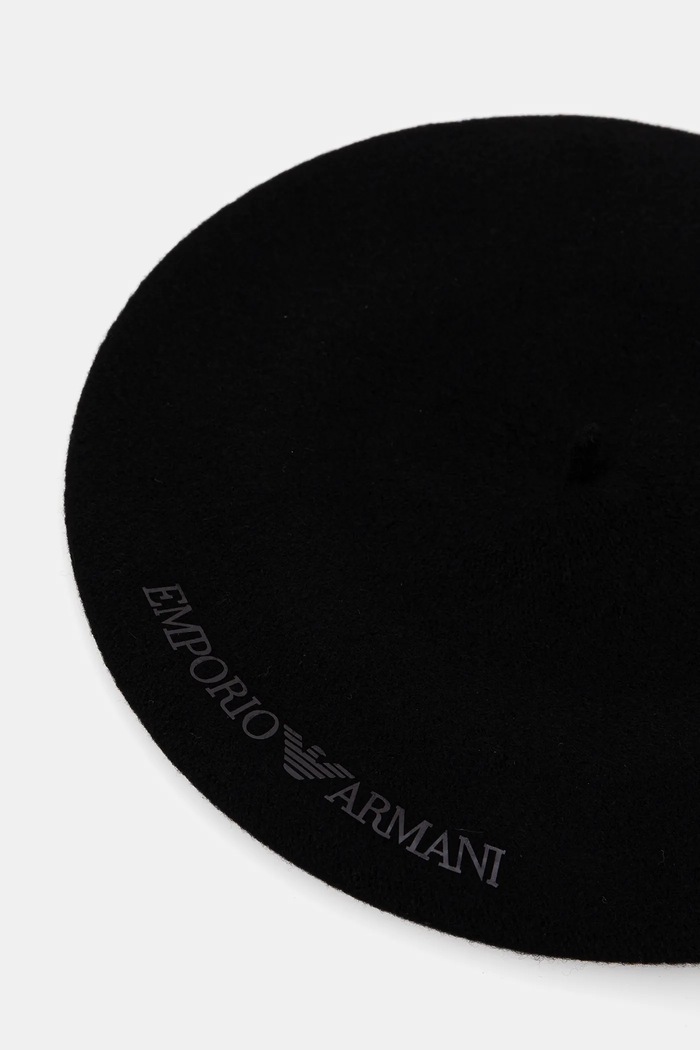 Vlnená baretka Emporio Armani čierna EW003512.AF20033