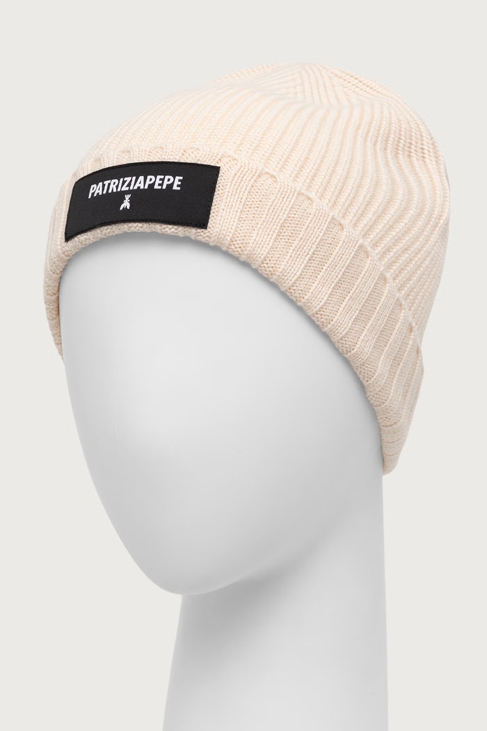 Patrizia Pepe beanie pentru femei 2F0111.K9O3A bej AW25