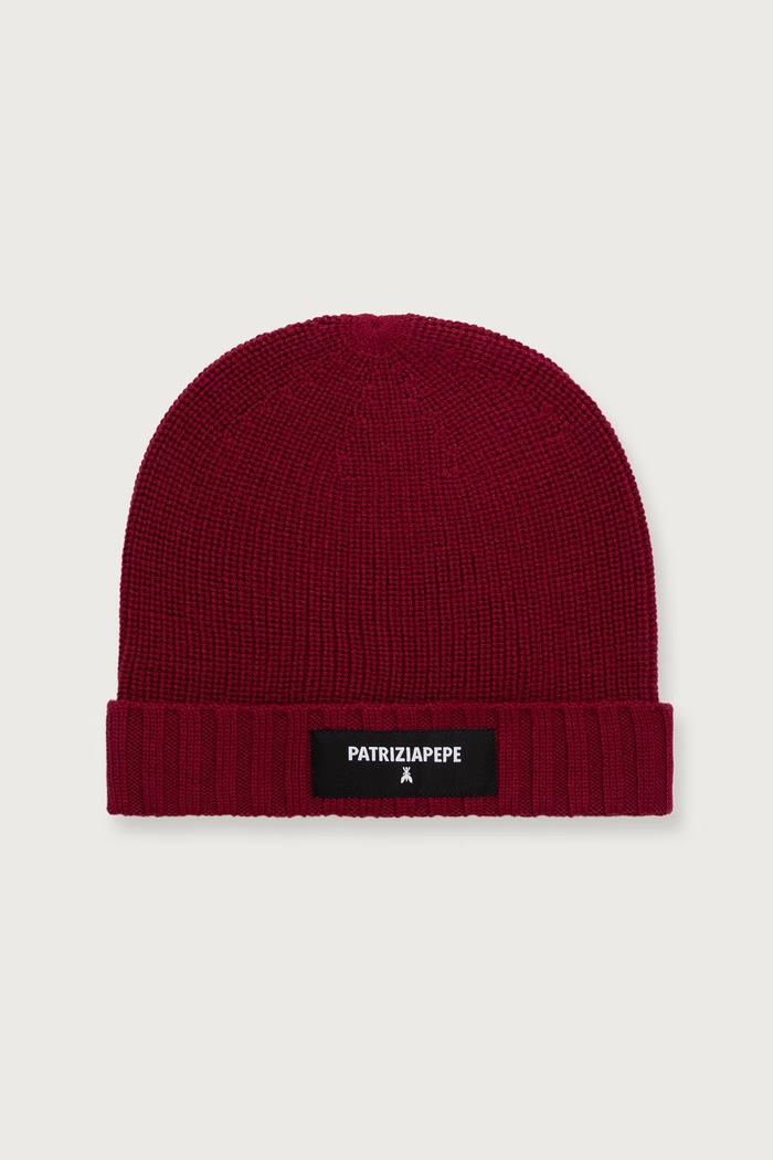 Patrizia Pepe beanie pentru femei burgundia 2F0111.K9O3A