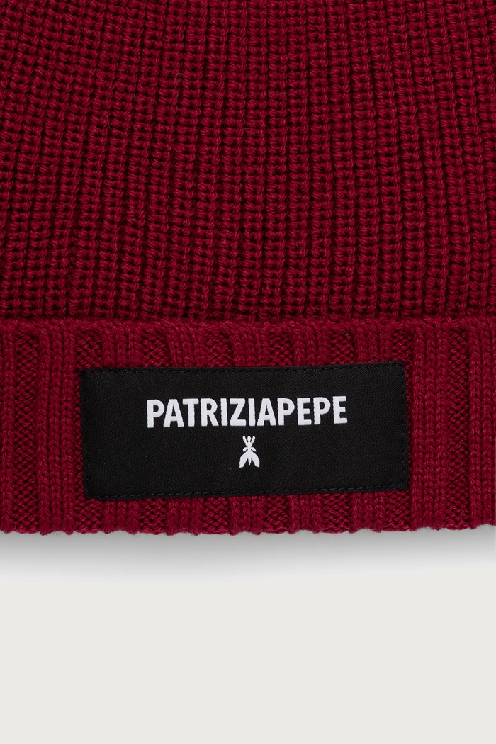 Accesorii Patrizia Pepe beanie pentru femei 2F0111.K9O3A burgundia