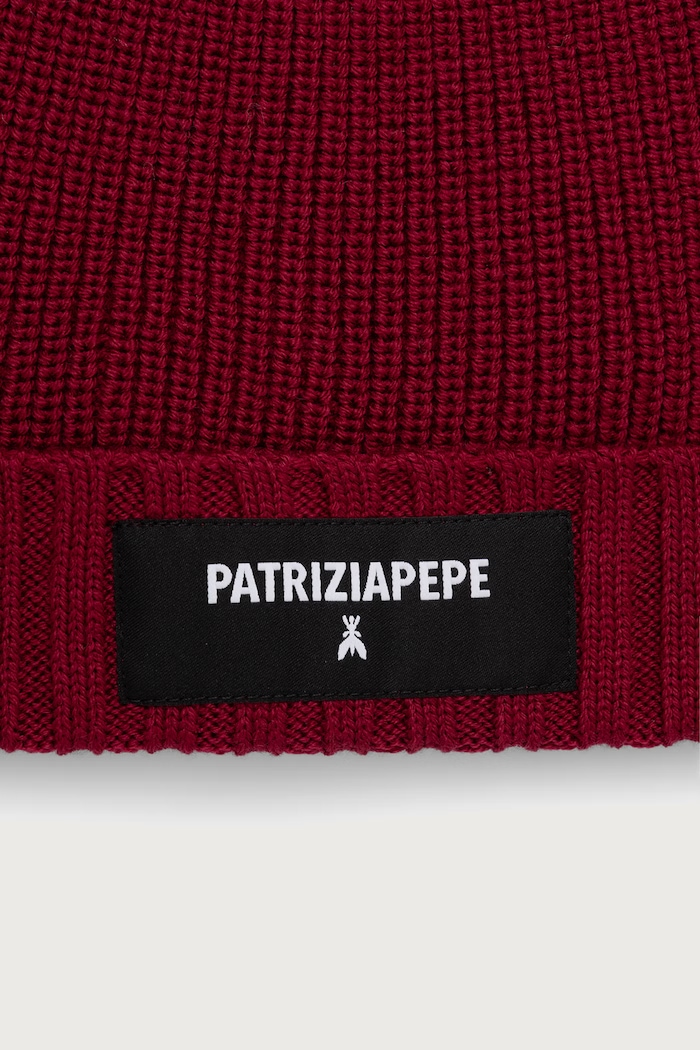 Accesorii Patrizia Pepe beanie pentru femei 2F0111.K9O3A burgundia