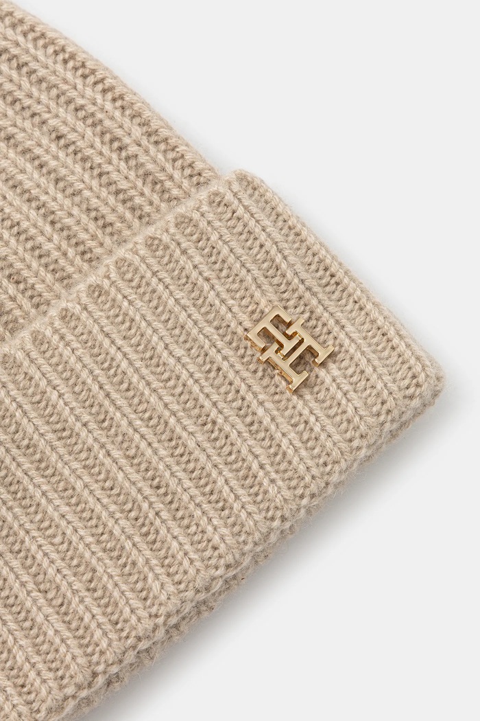 Accesorii Tommy Hilfiger căciulă de cașmir AW0AW17772 bej