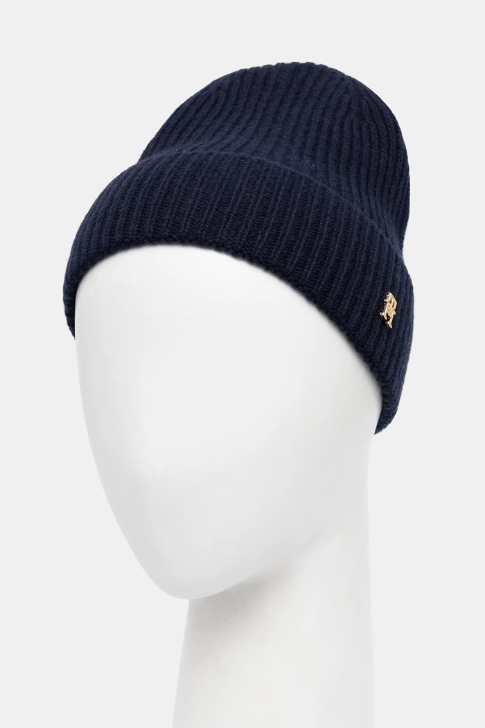 Accesorii Tommy Hilfiger căciulă de cașmir AW0AW17772 bleumarin