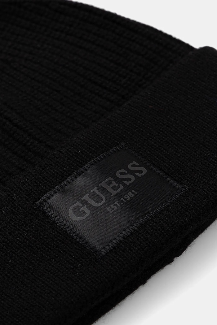 Guess czapka z dodatkiem wełny BRENTON AW5436.POL03 czarny NC25