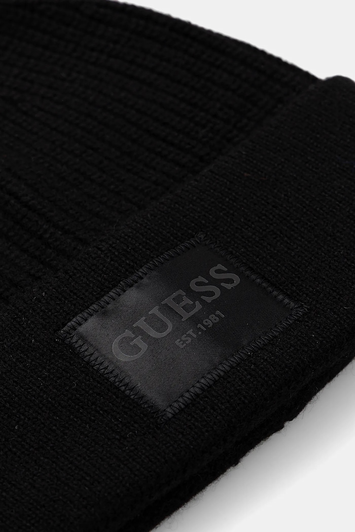 Guess czapka z dodatkiem wełny BRENTON AW5436.POL03 czarny NC25