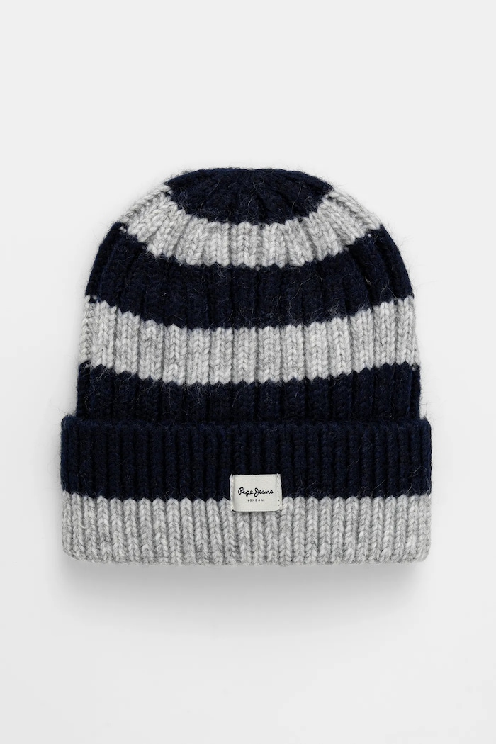 Čiapka Pepe Jeans stredne hrubá tmavomodrá PL0400003