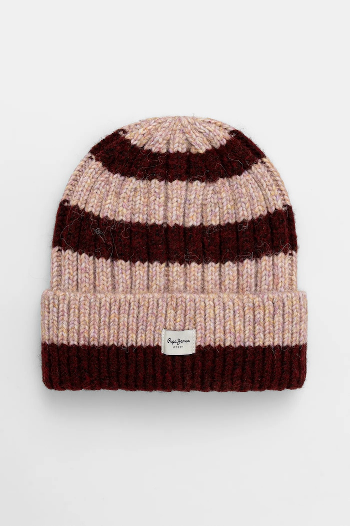 Čiapka Pepe Jeans stredne hrubá burgundské PL0400003