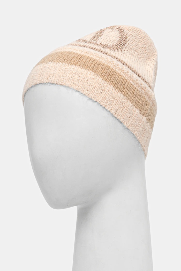 Čepice s vlnou Twinset 252TO5591 béžová AW25