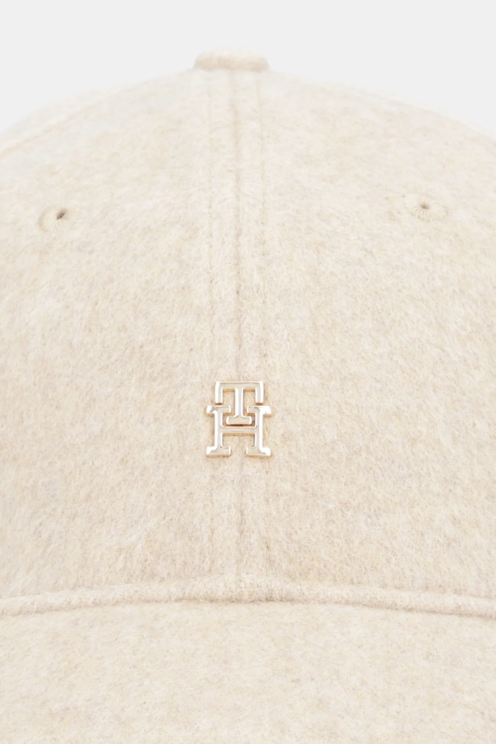 Tommy Hilfiger czapka z daszkiem wełniana AW0AW17773 beżowy AW25