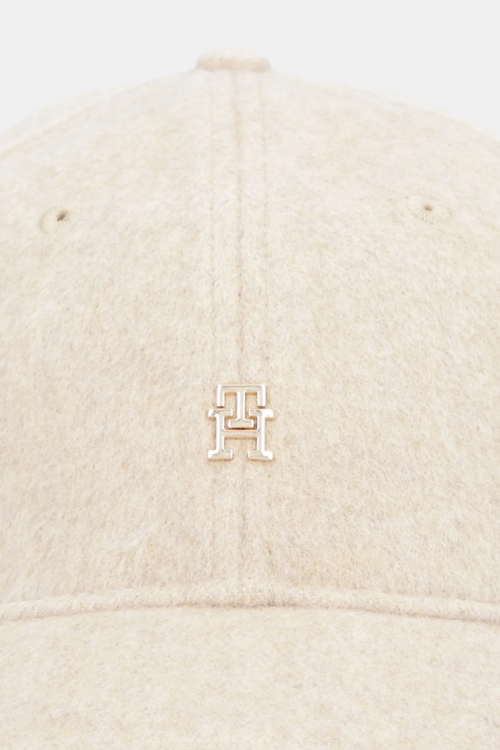 Tommy Hilfiger czapka z daszkiem wełniana AW0AW17773 beżowy AW25