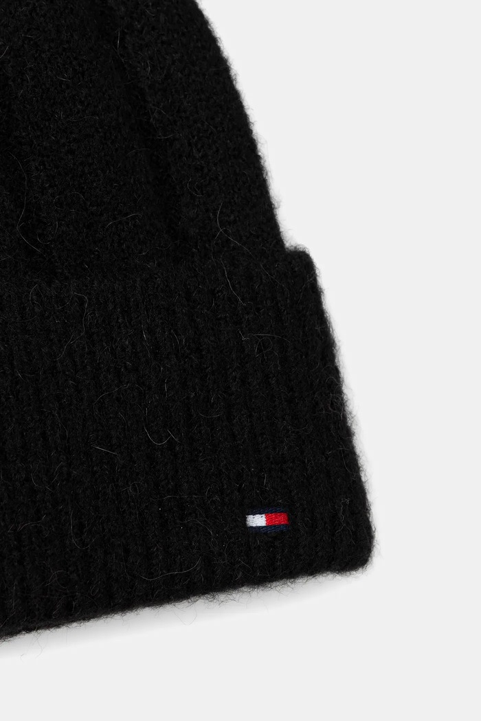 Čiapka s prímesou vlny Tommy Hilfiger AW0AW17779 čierna AW25
