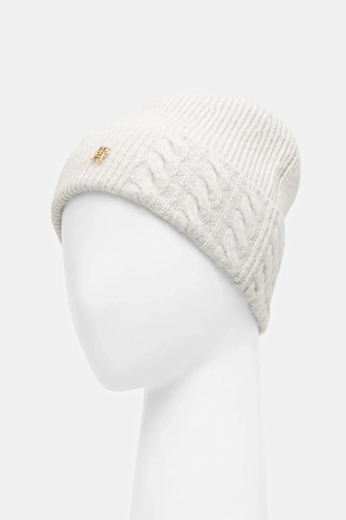Akcesoria Tommy Hilfiger Czapka z dodatkiem wełny AW0AW17784 szary