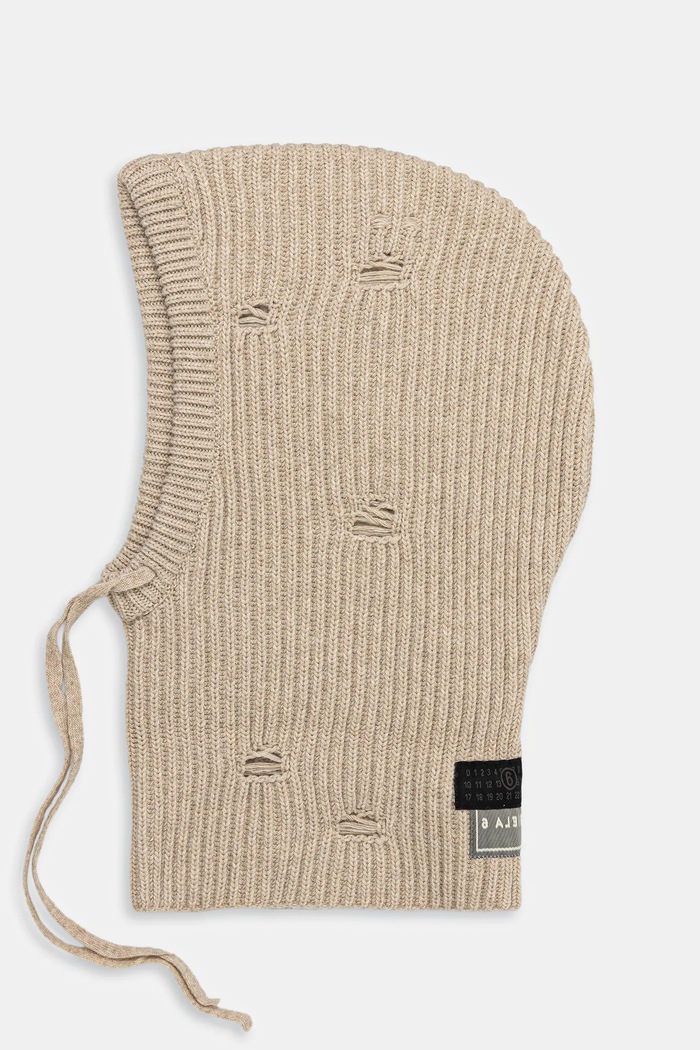 Снуд с шерстью MM6 Maison Margiela тонкий бежевый S52TB0008.M13138.806M