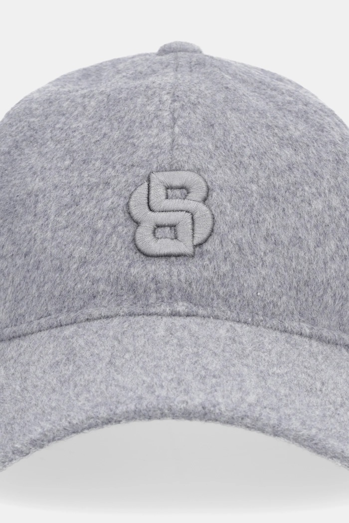 Шапка с козирка вълна BOSS Ari-WO-PT 50550607 сив AW25