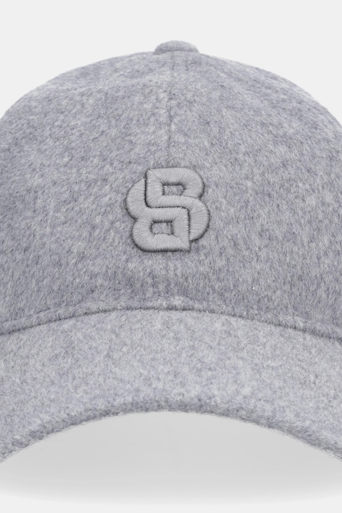 Шапка с козирка вълна BOSS Ari-WO-PT 50550607 сив AW25