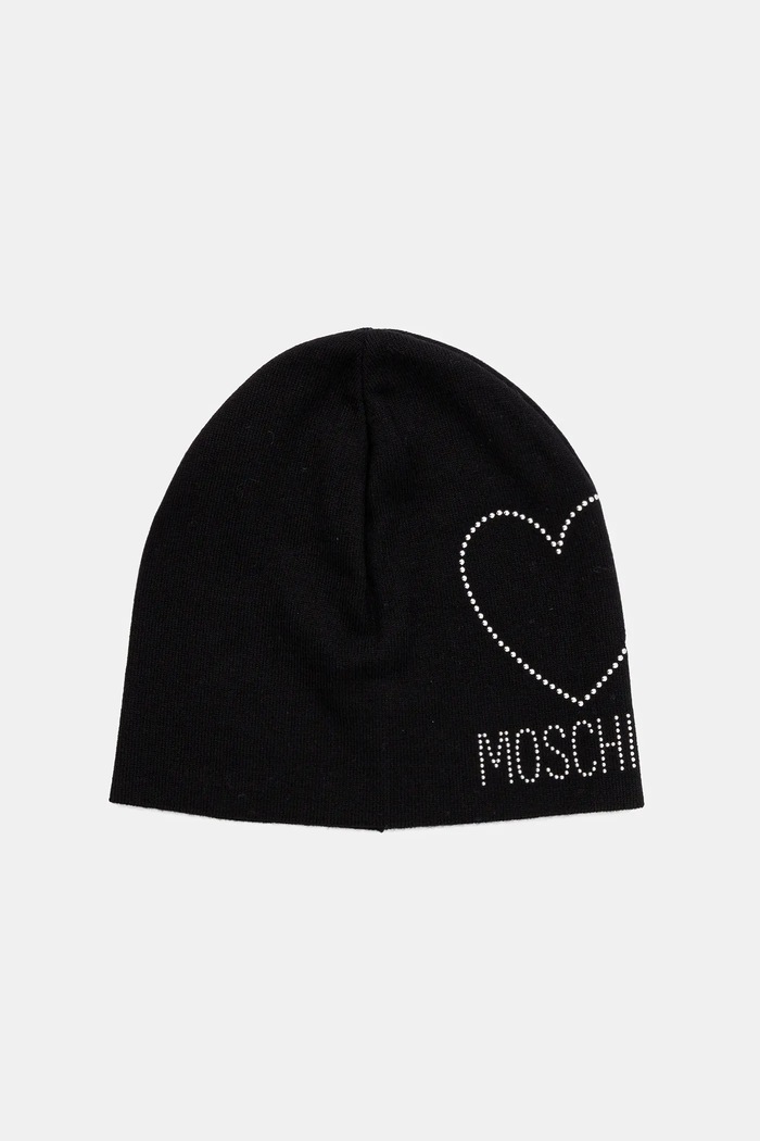 Μάλλινο σκουφί Moschino μαλλί μαύρο M3332.65451