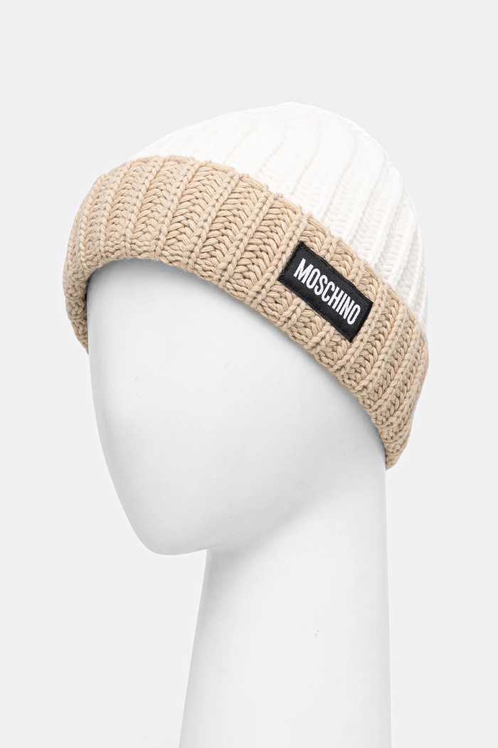 Moschino Căciulă din amestec de cașmir M3341.65453 bej AW25