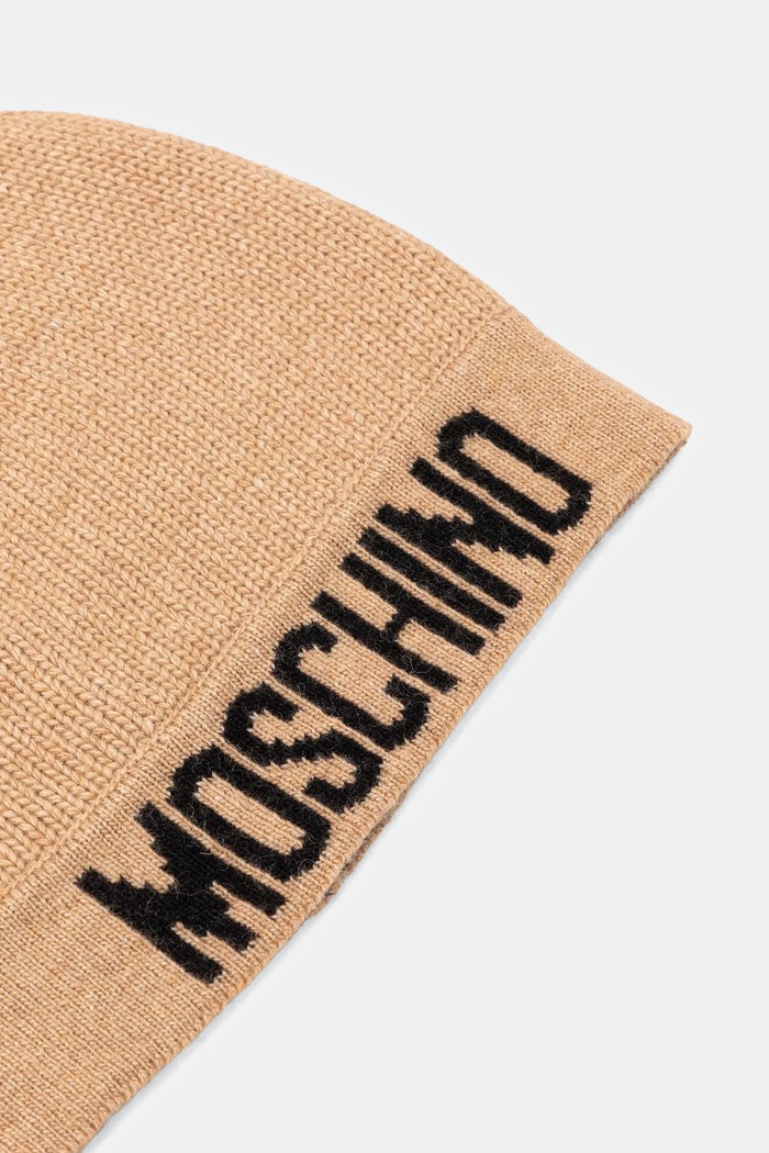 Vlnená čiapka Moschino M3344.65463 béžová AW25