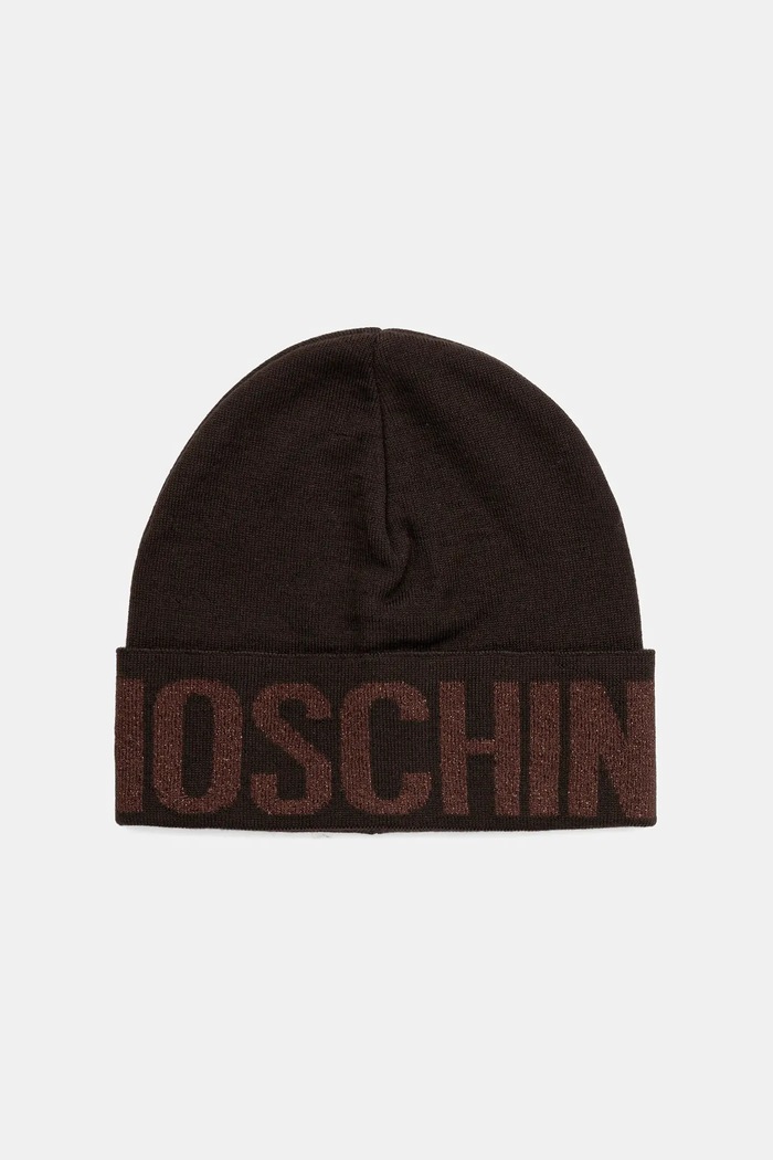 Vunena kapa Moschino srednje debljine smeđa M3349.65457