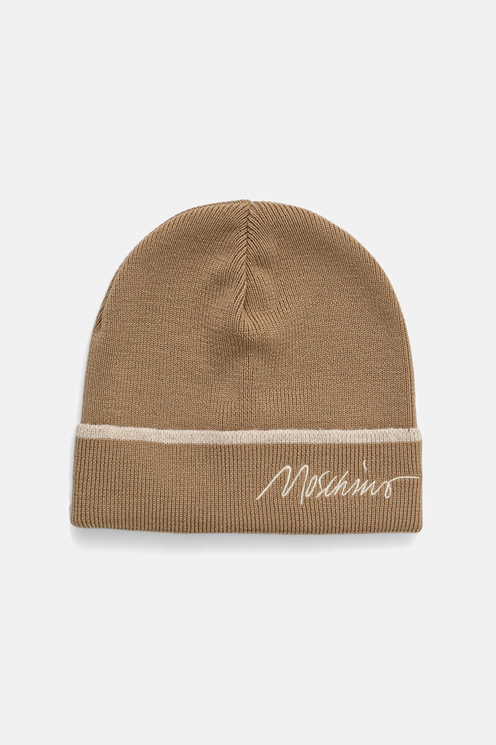 Μάλλινο σκουφί Moschino μεσαίου πάχους μπεζ M3352.65461