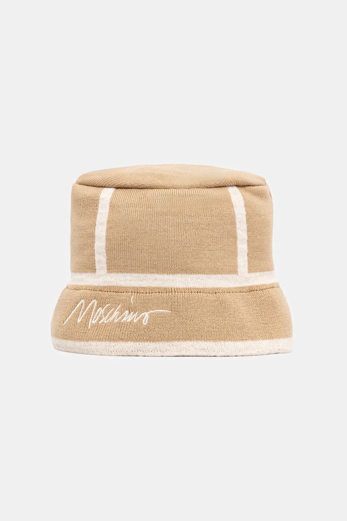 Moschino kapelusz z wełną z dodatkiem wełny beżowy M3353.65460