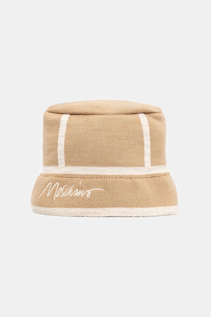 Moschino kapelusz z wełną z dodatkiem wełny beżowy M3353.65460