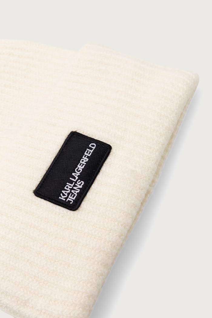 Αξεσουάρ Karl Lagerfeld Jeans Σκούφος beanie από πρόσμιξη μαλλιού A4W33079 μπεζ