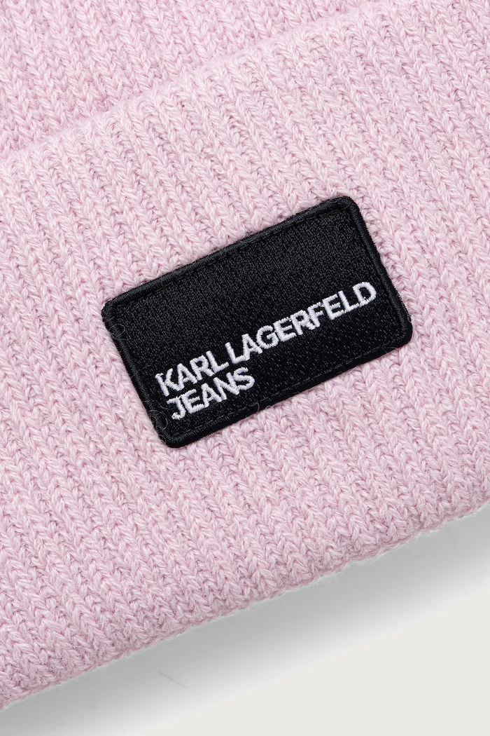 Karl Lagerfeld Jeans Beanie kapa z dodatkom volne A4W33079 roza AW25