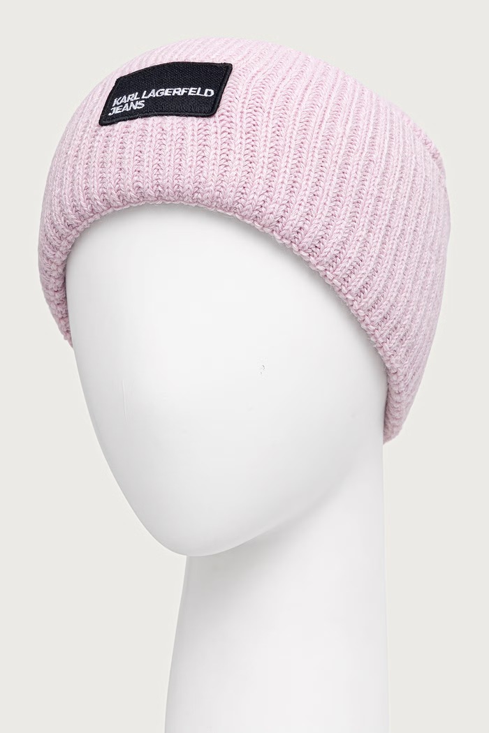 Dodatki Karl Lagerfeld Jeans Beanie kapa z dodatkom volne A4W33079 roza