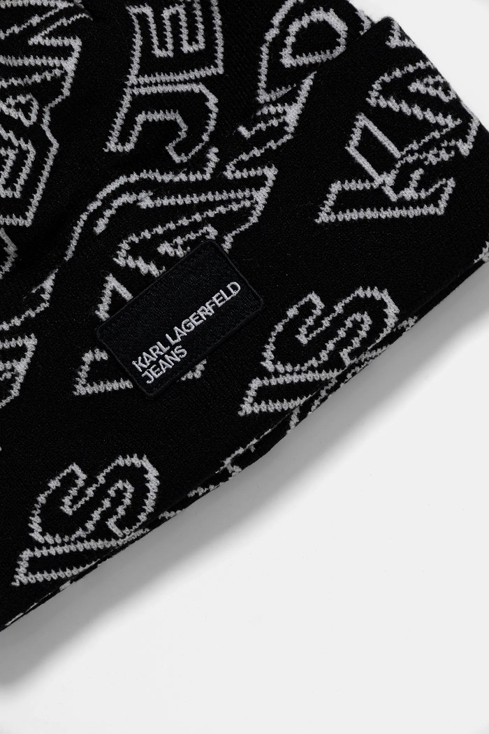 Čiapka a šál Karl Lagerfeld Jeans čierna A4W33074