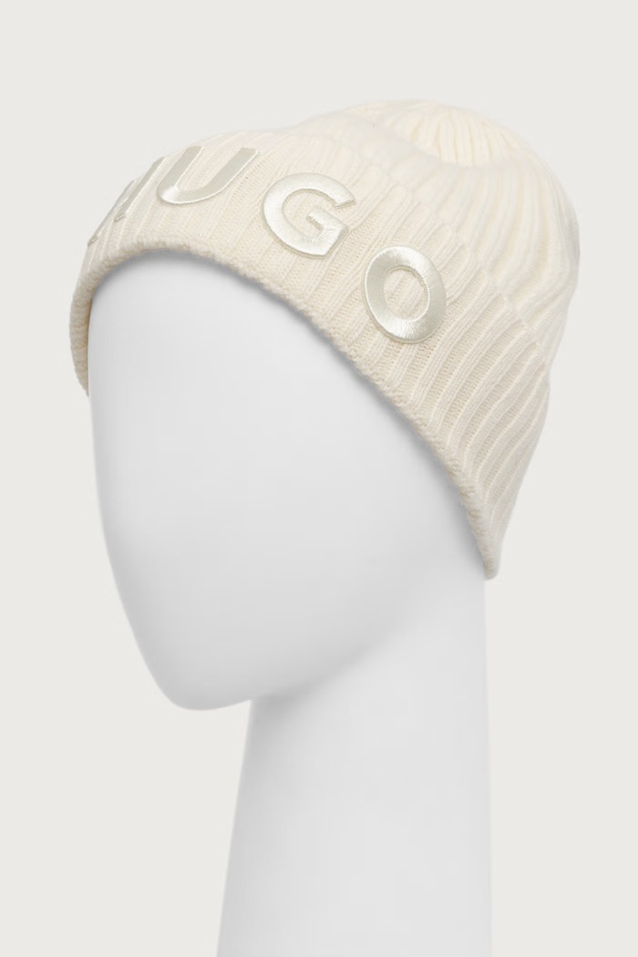 HUGO Czapka damska wełniana Unisex X 565-3 50524129 beżowy AW25