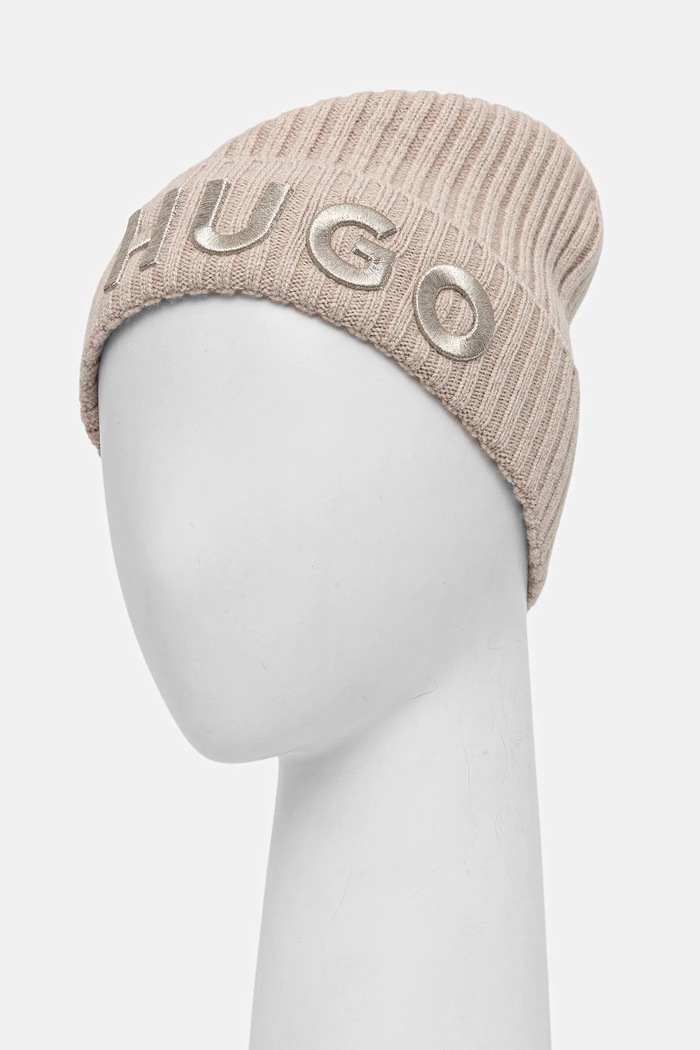 Vlnená čiapka HUGO Unisex X 565-3 50524129 béžová AW25