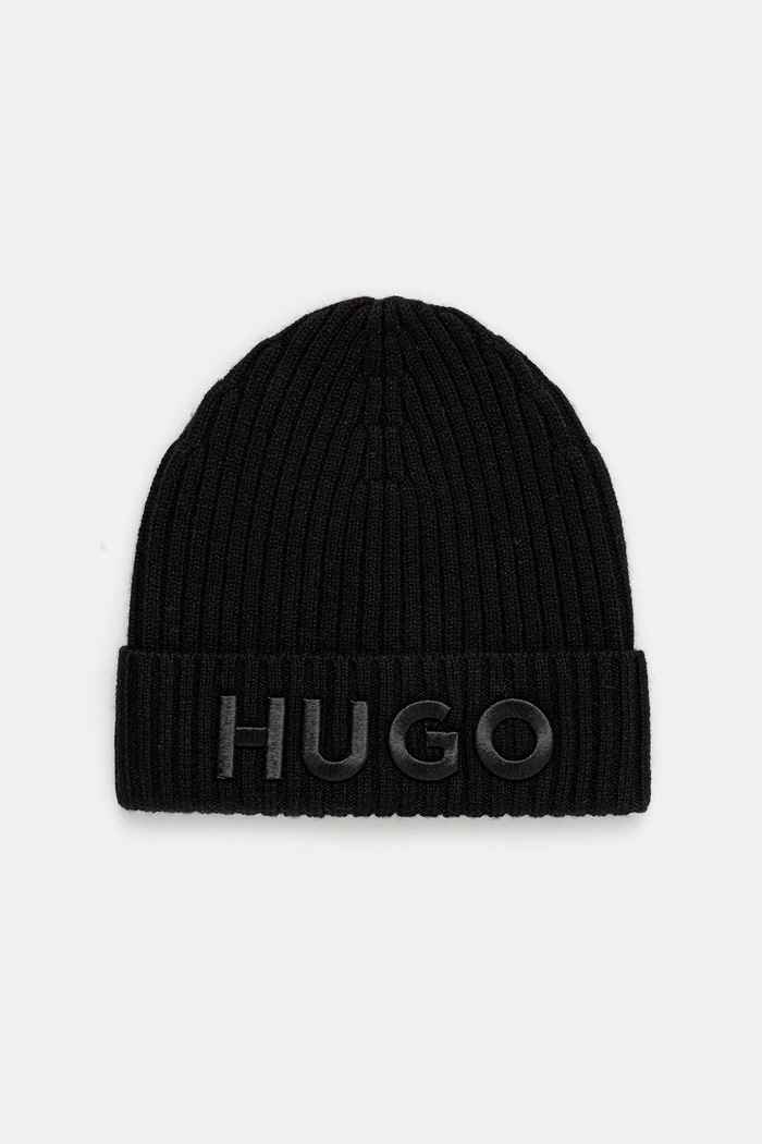 HUGO Vlnená čiapka HUGO Unisex X 565-3 čierna 50524129