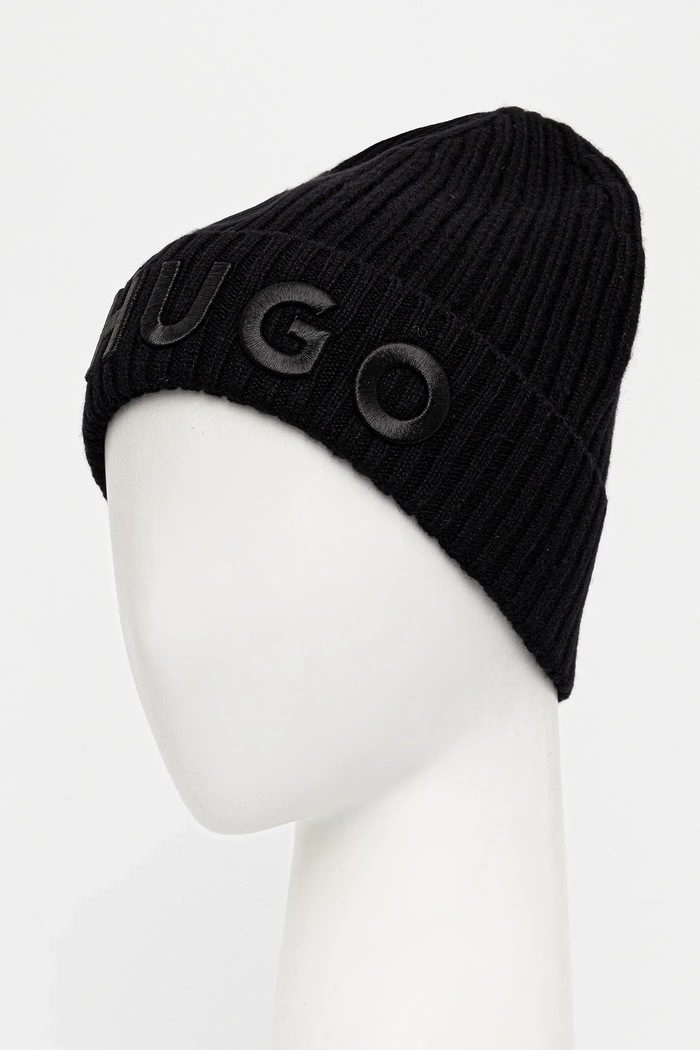 Doplnky HUGO Vlnená čiapka HUGO Unisex X 565-3 50524129 čierna