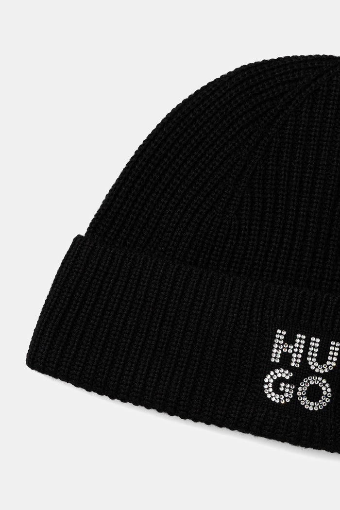 Σκουφάκι με προσθήκη μαλλιού HUGO Bashinah 50548732 μαύρο AW25