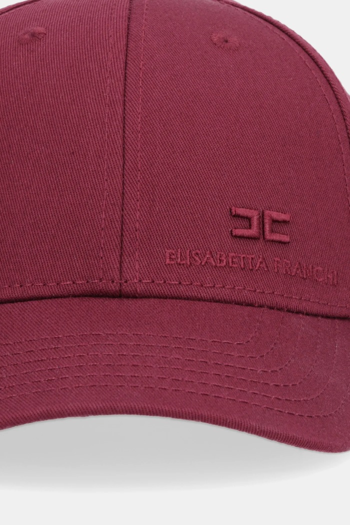 Bavlnená šiltovka Elisabetta Franchi CL18F57E2 burgundské AW25