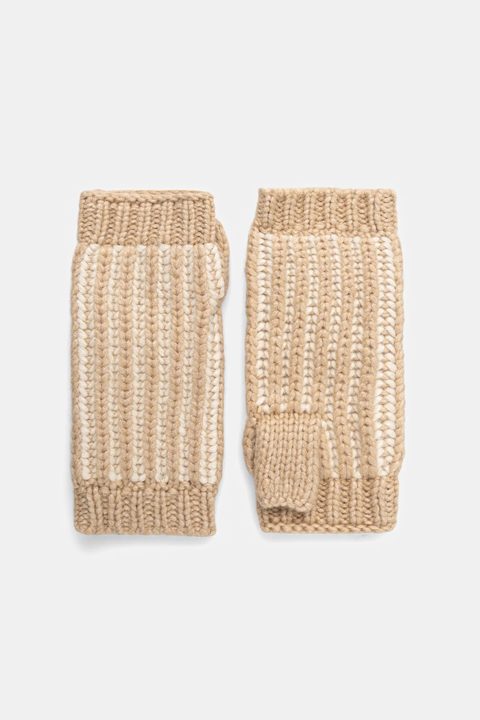 Doplnky Čiapka a palčiaky z vlnenej zmesi UGG CHUNKY 103605 béžová