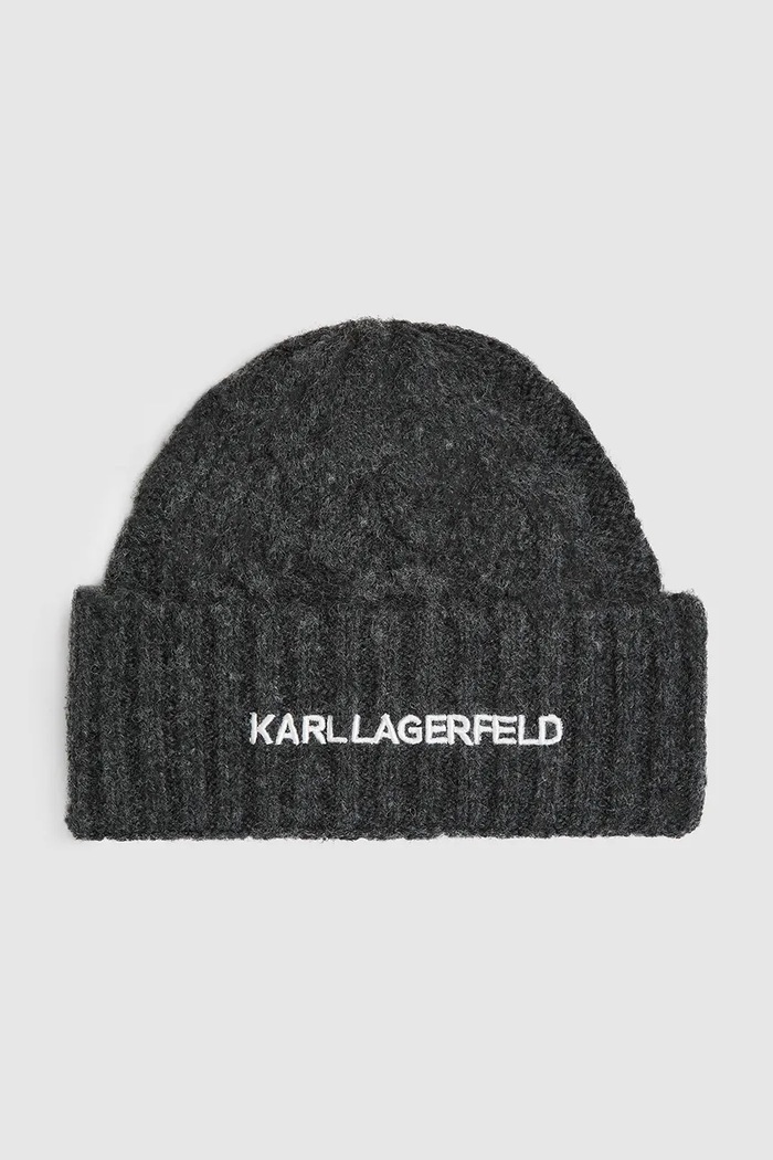Karl Lagerfeld căciulă K/ESSENTIAL uni gri A4W33012