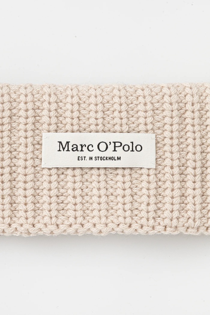 Vlnená čelenka Marc O'Polo 5000008844 béžová AW25