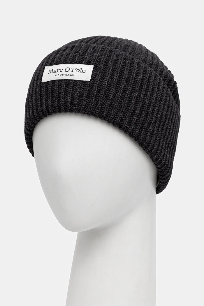 Marc O'Polo Czapka bawełniana 509605901141 szary AW25