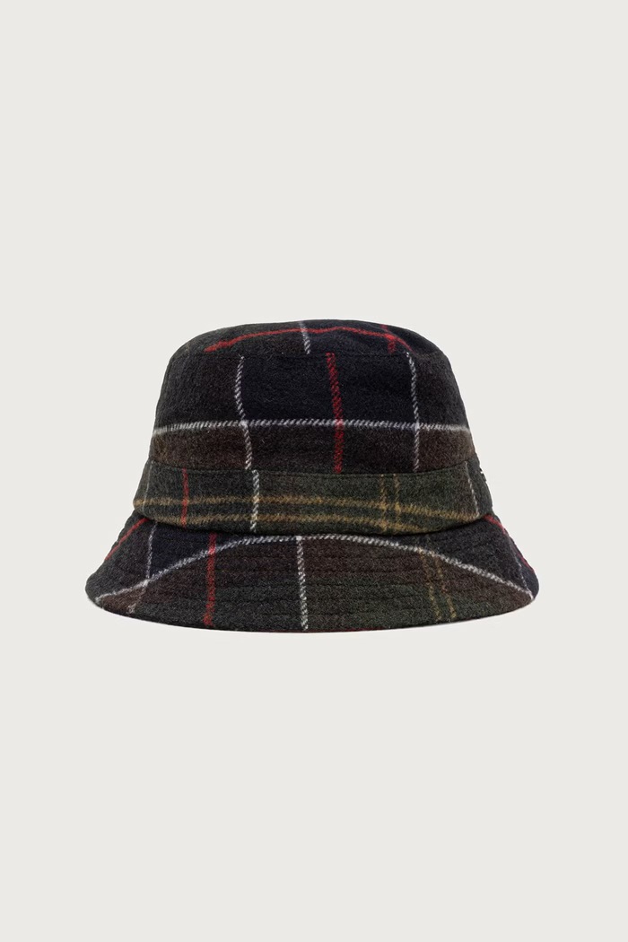 Barbour Kapelusz damski z dodatkiem wełny turkusowy LHA0478