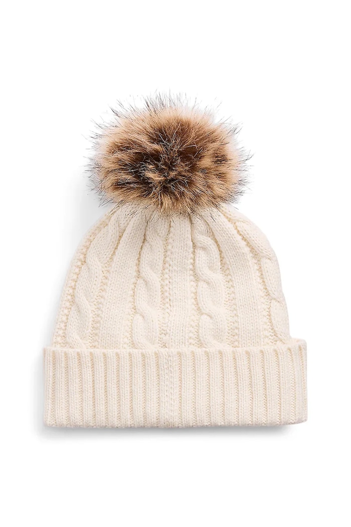 Σκουφάκι με προσθήκη μαλλιού Lauren Ralph Lauren 454P04455 μπεζ AW25