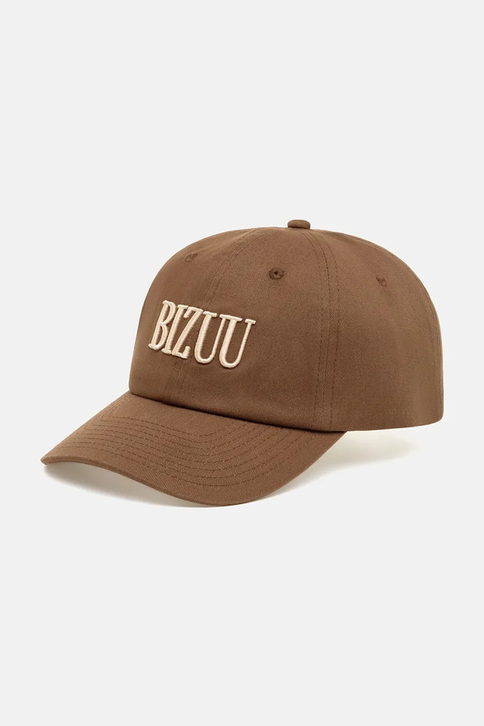 Bizuu czapka z daszkiem bawełniana ZANE aplikacja brązowy ZANE.BRAZOWY